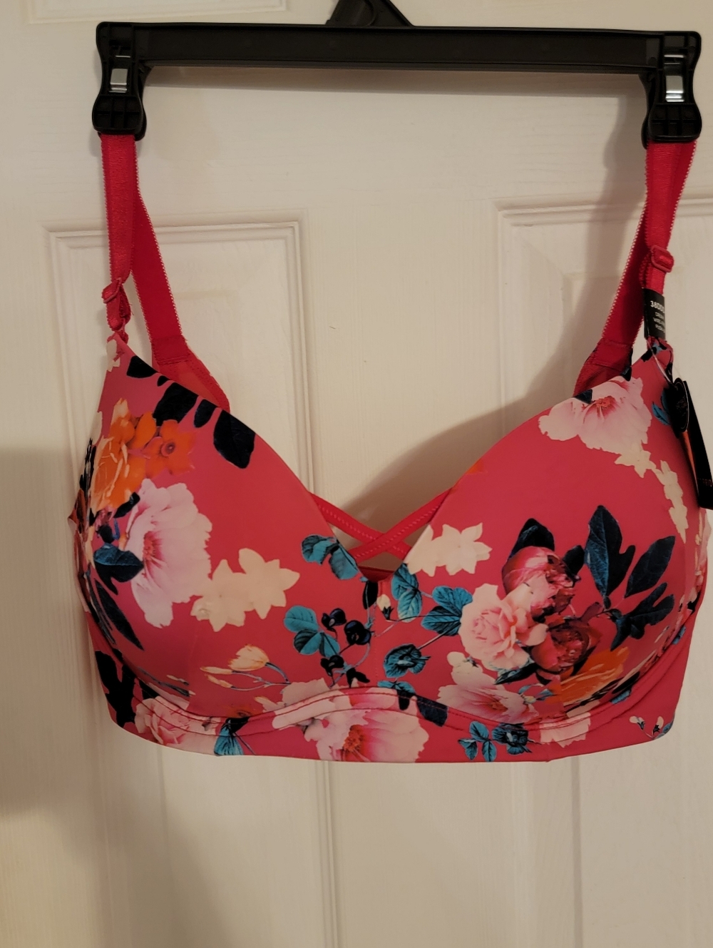 Torrid  BRA 38DDD Marah Floral Bright Rose Wire Free Push Up Back Smoothing Nwt